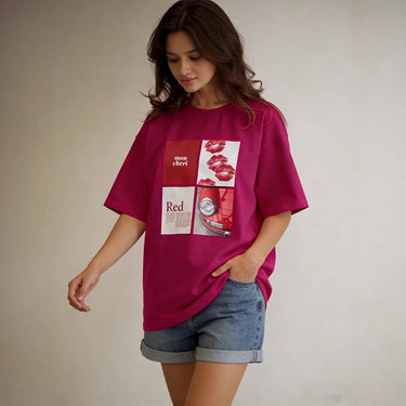 Loose short sleeved round neck T-shirt