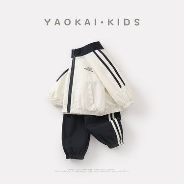 Baseball Jacket and Casual Pants Two-Piece Set, Outfit for Kids