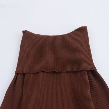 Fashionable and minimalist one shoulder slim knit long sleeved dress