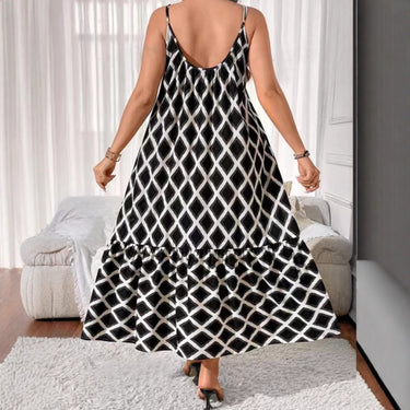 Diamond patterned camisole long skirt