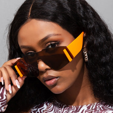 New Fashion One Piece Large Frame Sunglasses Men And Women Wide Frame Sunglasses