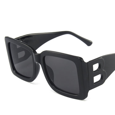 New Personality Modern Style Sunglasses Temples Hollow B-Shaped Sunglasses Women's Large Frame Square Glasses