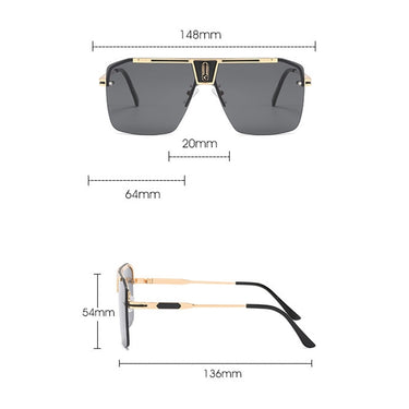 Square Sunglasses Men Women Trendy Vintage Brand Design Oversized Rimless Sun Glasses For Female Eyewear UV400