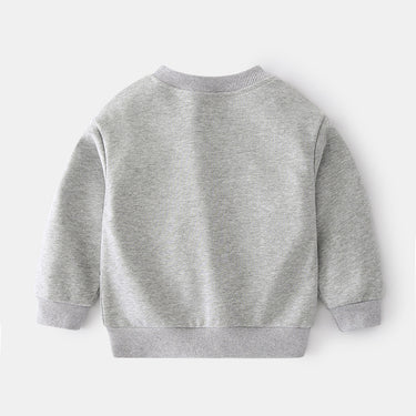 Non-Hooded Sweatshirt for Kids, Comfortable and Breathable Long Sleeve Sweatshirt for Boys