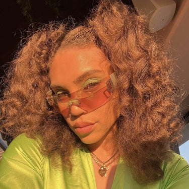 New Y2K Spice Girl Sunglasses Letter Integrated Sunvisor Sunglasses Women's Advanced Slimming Glasses