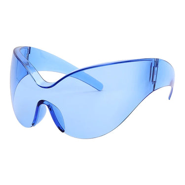 New Steampunk Oversized Sunglasses Women Trends One Piece Punk Sun Glasses