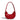 Designer Red Women Small Cell Phone Bag Vegant Leather Half Moon Underarm Shoulder Purse Simple Lady Clutch Handbag