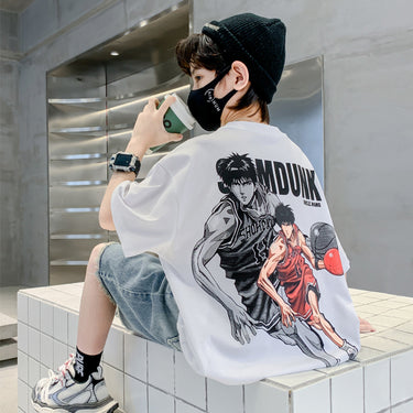 Boy's Short Sleeve T-Shirt Mid-to-Large Kids Children's Top Half Sleeve Tee