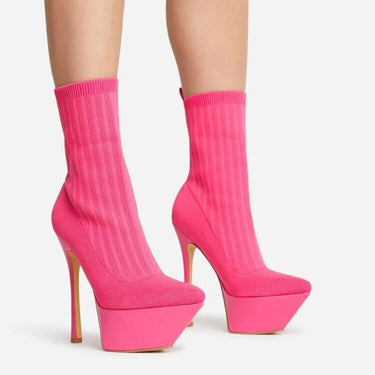 New High heel 13cm Stiletto Heel Sock Boots Long Pointed Toe Sexy Women Fashion Nightclub Ankle Boots 44