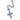 Blue Zircon Cross Necklace Hip Hop Fashion Heavy Industry Diamond Studded Versatile Sweater Chain
