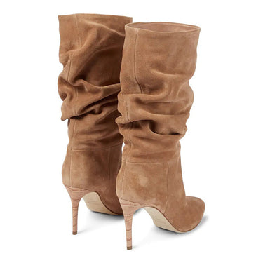 Pointed Toe Stiletto High Heel Sleeve Pleated Colorful Fashion Catwalk Plus Size Boots Women's Boots