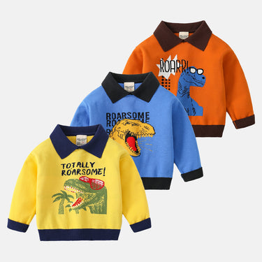 Cartoon Boys' Knit Sweater Sweater, Spring Children's Pullover Sweater, Kids Clothing Wholesale