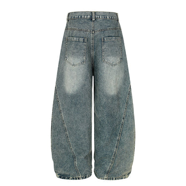 Leopard print wide leg jeans