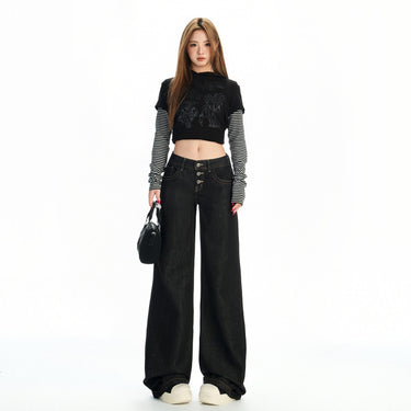 Low Waist Short Rise Straight Leg Jeans Women