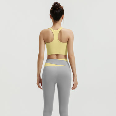 High waisted and abdominal yoga suit shockproof yoga fitness suit tight fitting and hip lifting naked yoga suit set