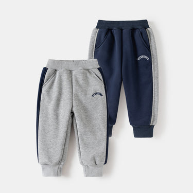 Fleece Lined Pants Thickened Sweatpants Warm Casual Pants for Kids