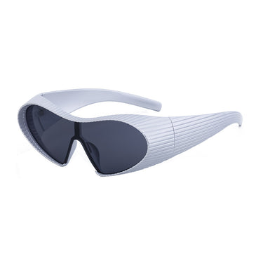 Oversized Cat Eye Punk One-Piece Futuristic Sunglasses Women Sun Glasses For Ladies Retro