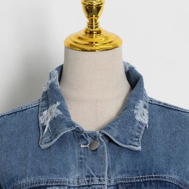 Women Jackets Knitting Patchwork Asymmetry Denim Coats And Jackets Women Irregular Color Matching Vintage Jaket Jeans