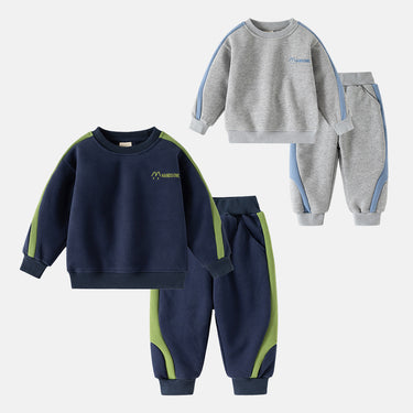 Warm Tracksuit Set Loose Hoodie Casual Long Pants Two-Piece Outfit for Kids