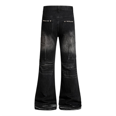 Distressed denim bell bottoms