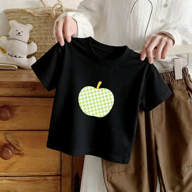 Cotton Children's Short Sleeve T-Shirt with Cartoon Print Kids Casual Summer Clothin