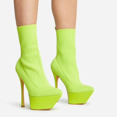 New High heel 13cm Stiletto Heel Sock Boots Long Pointed Toe Sexy Women Fashion Nightclub Ankle Boots 44
