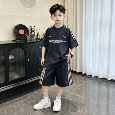 Boy's Set Casual Sporty Street Style Short Sleeve and Shorts for Kids