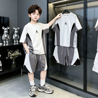 Boy's Short SleeveLoose Fit Kids Sports Wear for Older Children