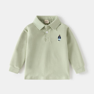 Boy Long Sleeve Thickened Collar T-Shirt Baby Top Trendy Kids Clothing Wholesale