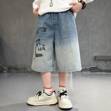 Boy Denim Shorts Kids Mid-Length Pants Lightweight Boy's Five-Point Shorts