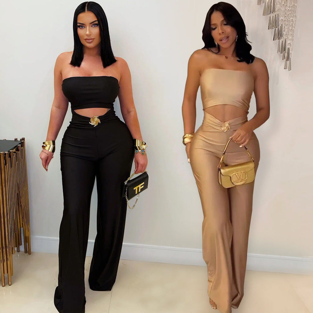 Fashion Women's Summer Slim Stretch Casual Jumpsuit