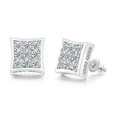 Full Diamond Hip Hop Earrings Men's Zircon Micro Inlaid Cross Thread Earrings European And American Popular Accessories