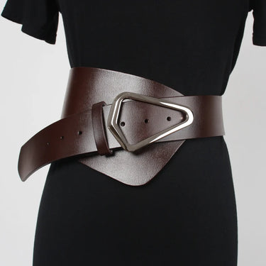 Irregular Spring Suit Shirt Women Waist Belt Real Leather Cinch Strap Cowhide Cowskin Waistband  Belt