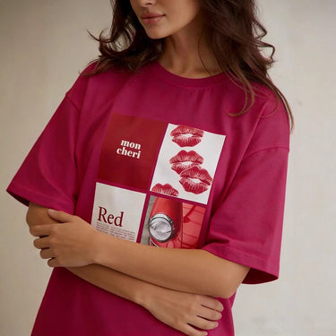 Loose short sleeved round neck T-shirt