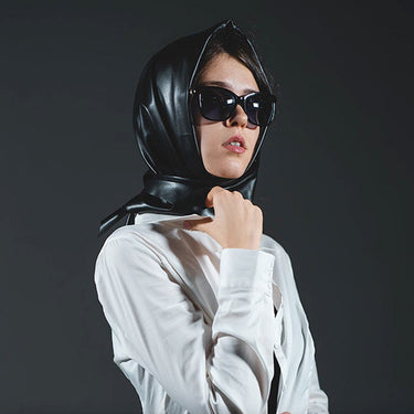 Artificial leather triangle scarf headband scarf dual-use fashionable and versatile