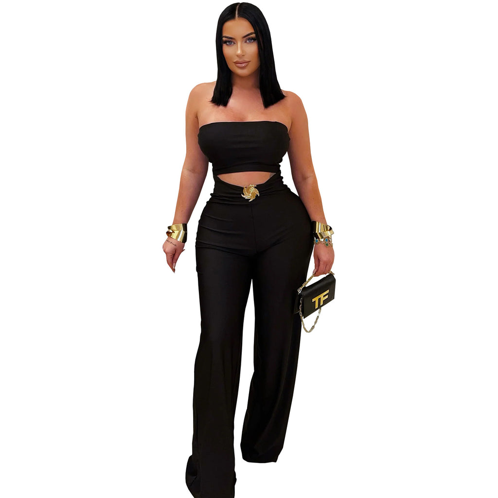 Fashion Women's Summer Slim Stretch Casual Jumpsuit
