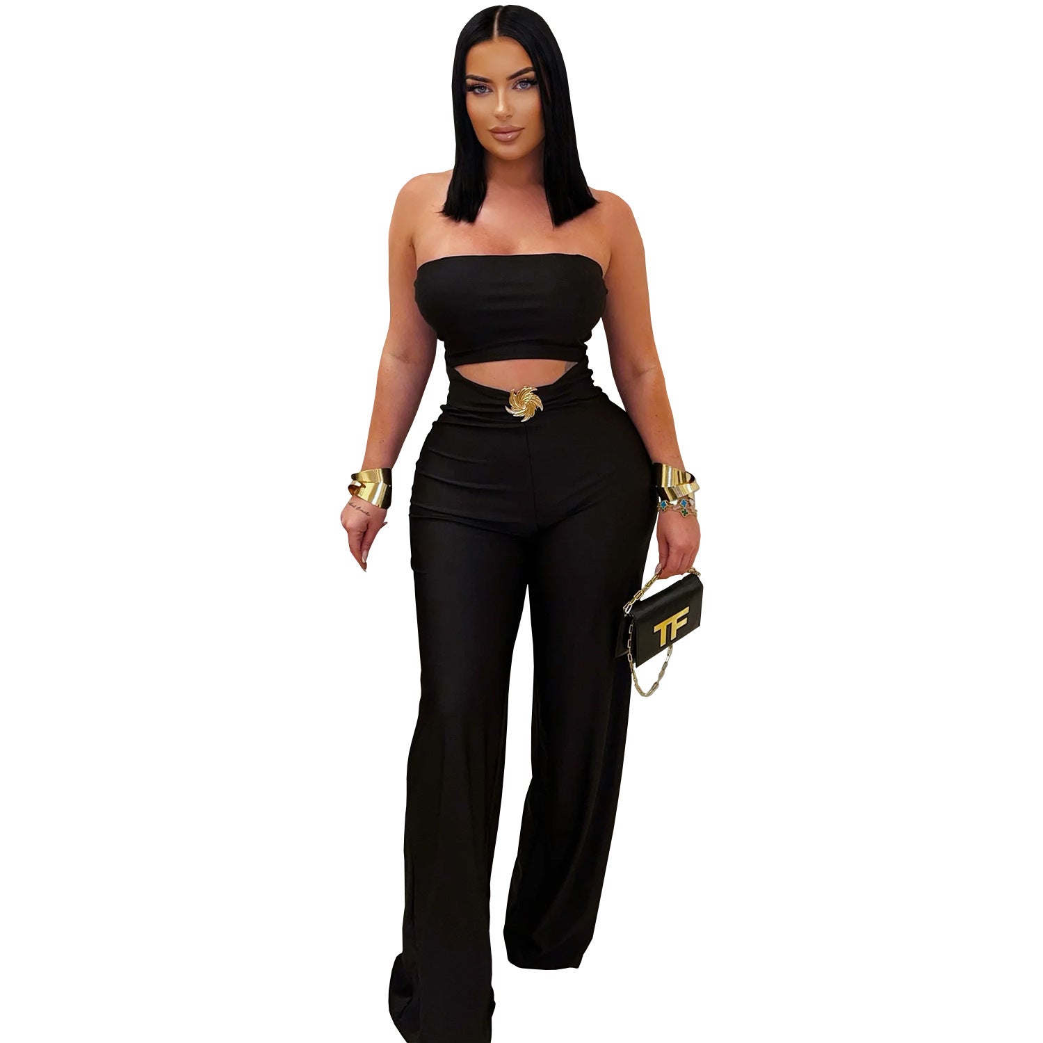 Fashion Women's Summer Slim Stretch Casual Jumpsuit