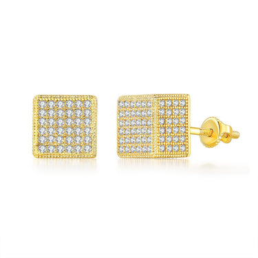 Full Diamond Hip Hop Earrings Men's Zircon Micro Inlaid Cross Thread Earrings European And American Popular Accessories