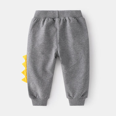 Sporty Kids Monster Cartoon Cute Solid Color Elastic Waistband Trendy Long Pants Boys' Athletic Pants