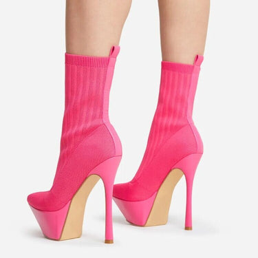 New High heel 13cm Stiletto Heel Sock Boots Long Pointed Toe Sexy Women Fashion Nightclub Ankle Boots 44