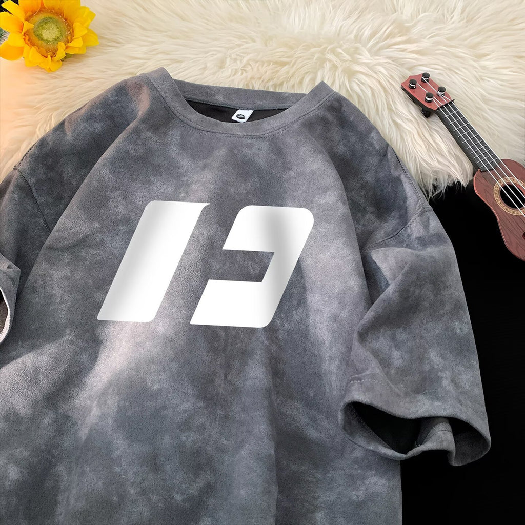 Printed Short Sleeve Couple's Loose Casual T-Shirt