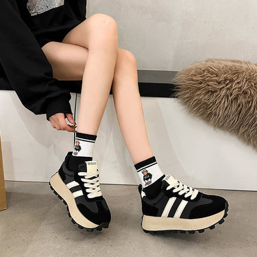 Melad color blocked thick sole sports Forrest Gump shoes for women retro casual dad shoes