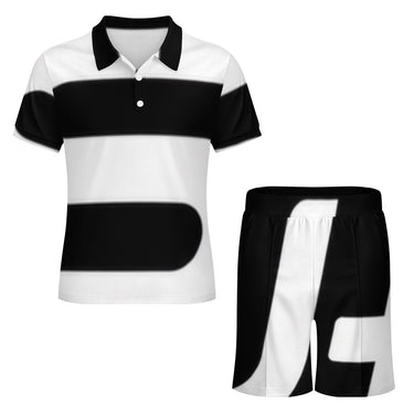 Men's Polo Shirt Suit with Two Buttons