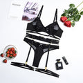 Spring and Summer Fashion Lace Complex Craft Gathered Hollow-out Mesh  Lingerie Four-piece Set for Women
