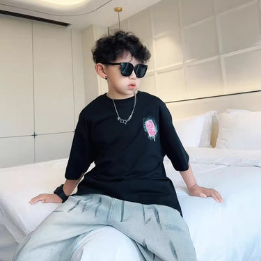 Boys' Ice Cream Print Short Sleeve T-Shirt Top for Kids Mid to Big Sizes