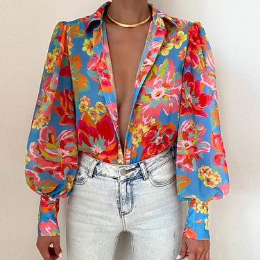 Autumn New Temperament Casual Printing Long Sleeve Loose Women's Shirt
