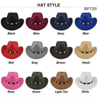 Classic Cowboy Hat Vintage Jazz Hat National Style Fur Top Hat Felt Hat Vintage Imitation Sheep Hat Cowboy Hat