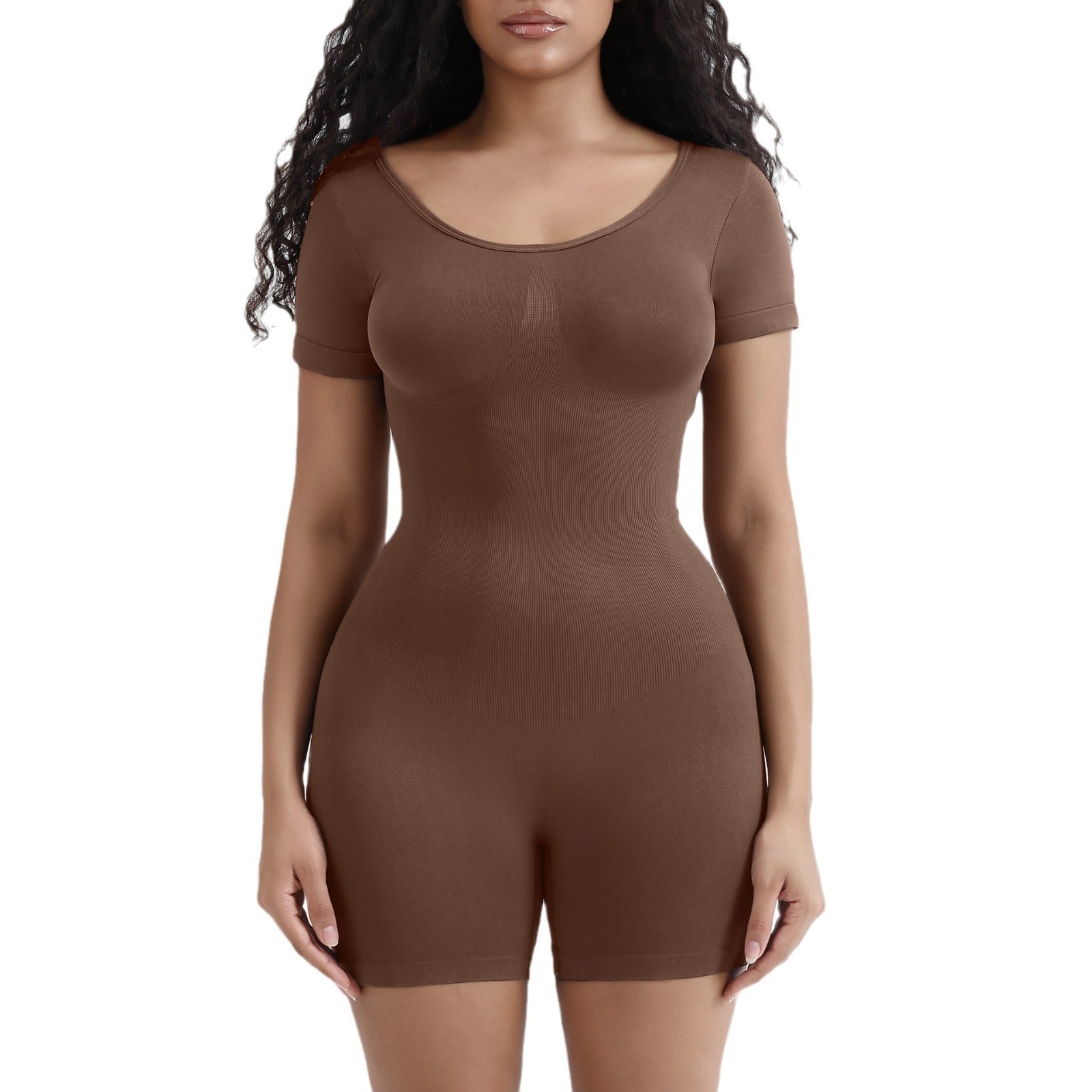 Women Body Shaping Waist Slimming Short Sleeve Seamless Spicy Jumpsuit