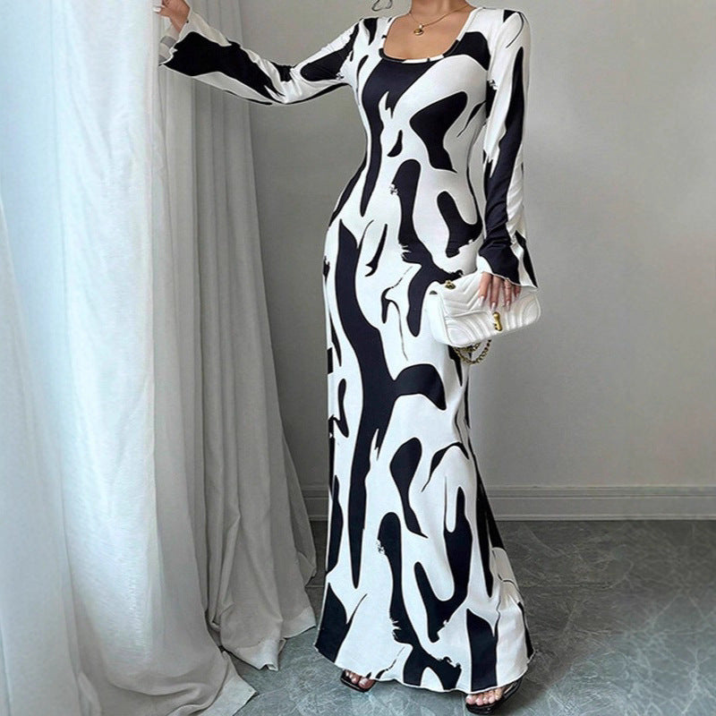 Style Zebra Print Sleeveless High Waist Belted Fitted Dress