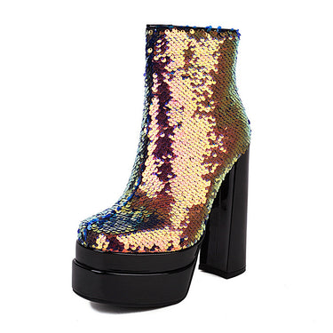 Women's Shoes New Brand Sexy High Heels Thick Platform Autumn Winter Warm Ankle Boots Dress Party Wedding Female Pumps